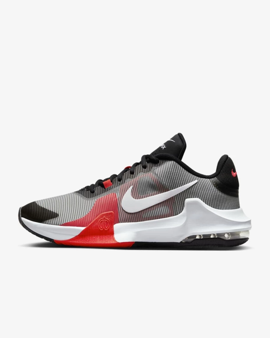 Nike Air Max Impact 4 Basketball Shoes for Men & Women - Black/Bright Crimson/White