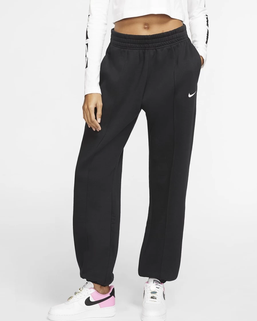 Nike Women's Essential Fleece Pants - Black/White | Sportswear Collection