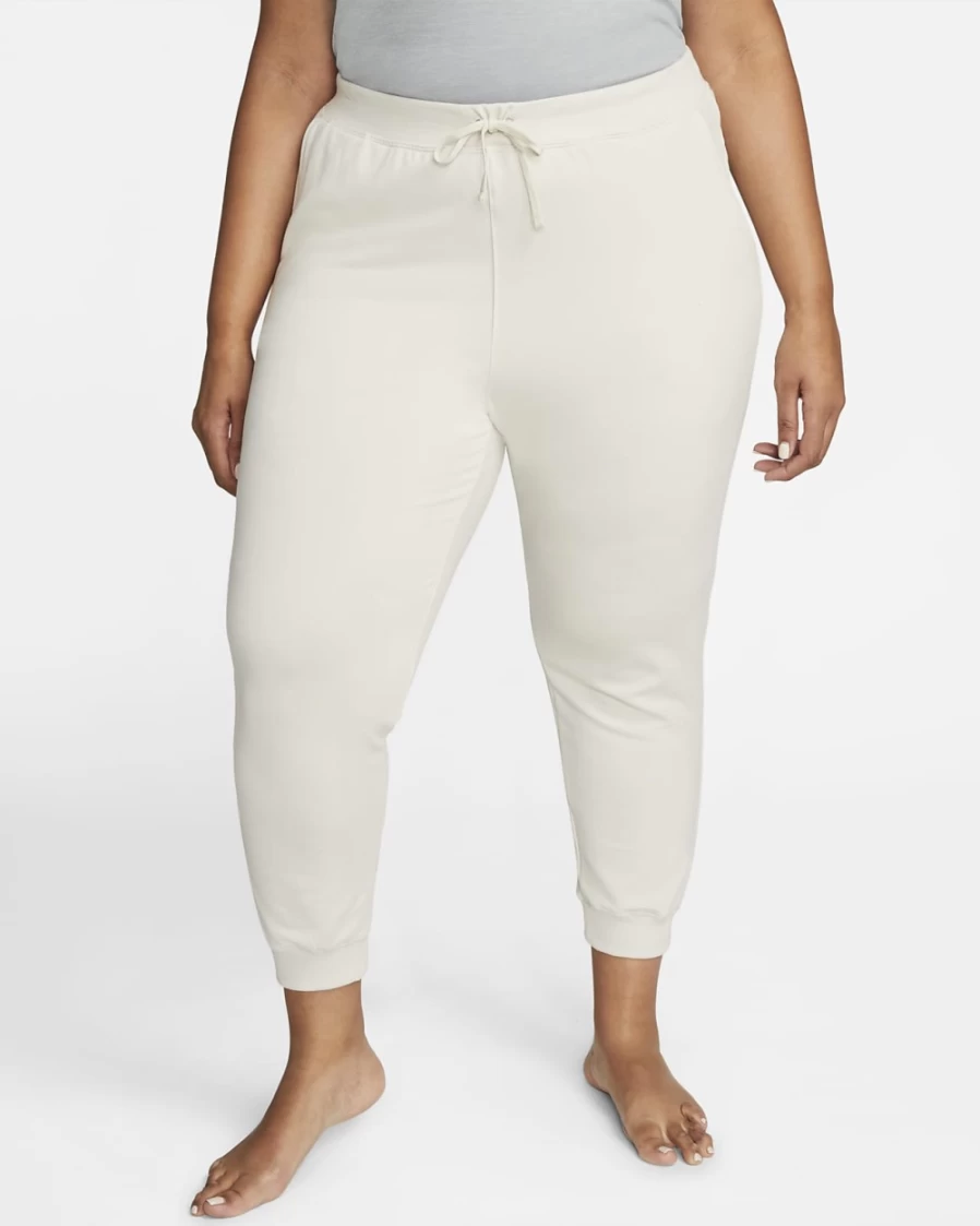 Nike Women's Light Orewood Brown/Grey Fog Yoga Luxe 7/8 Fleece Joggers - Plus Size
