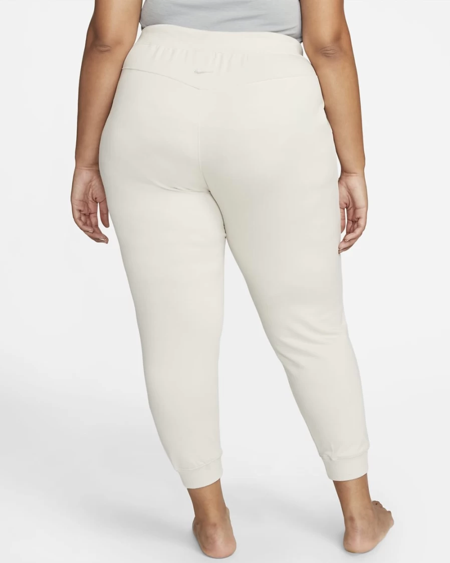 Nike Women's Light Orewood Brown/Grey Fog Yoga Luxe 7/8 Fleece Joggers - Plus Size