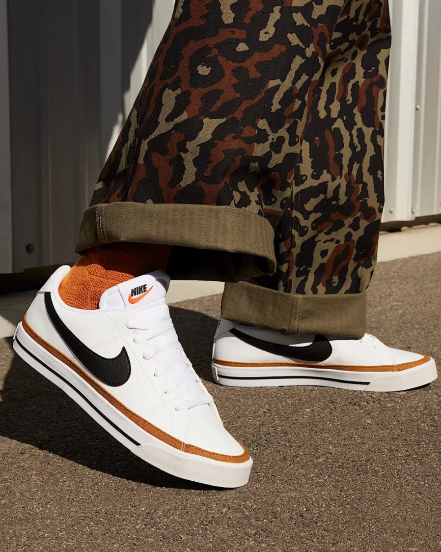 Nike Court Legacy Next Nature Women's Sneakers in White, Desert Ochre, Team Orange & Black