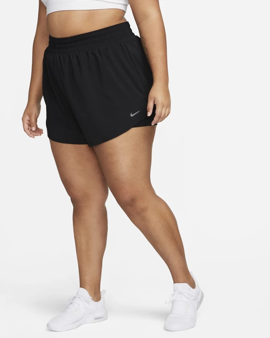 Nike Dri-FIT One Women's Black High-Rise 3-Inch 2-in-1 Running Shorts (Plus Size)
