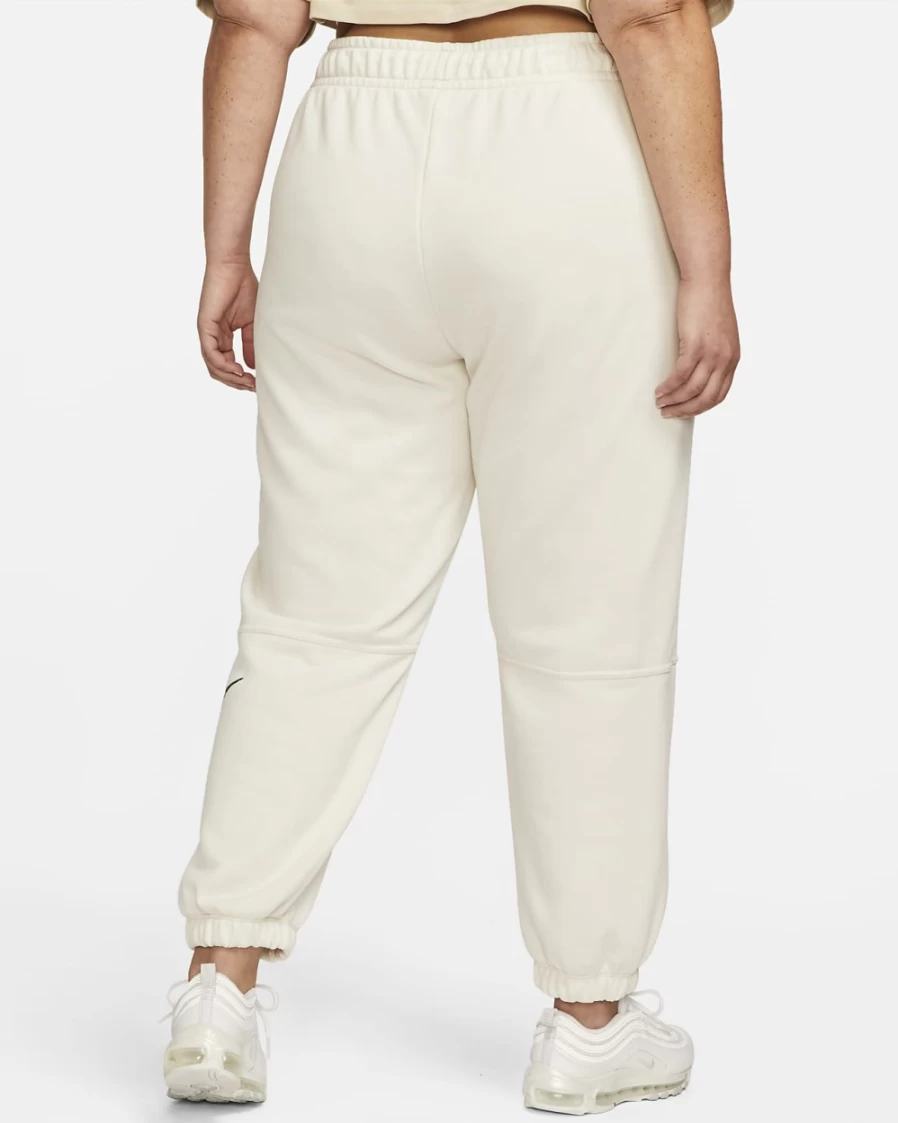 Nike Women's Plus Size High-Rise Joggers in Phantom/Black/Sanddrift - Sportswear with Swoosh Design