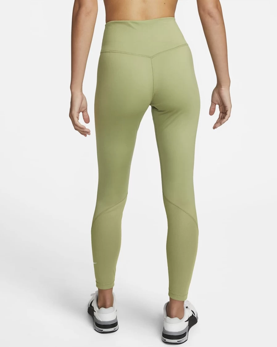 Nike One Women's Mid-Rise 7/8 Mesh-Paneled Leggings in Alligator/White - Breathable Workout Leggings for Running & Training