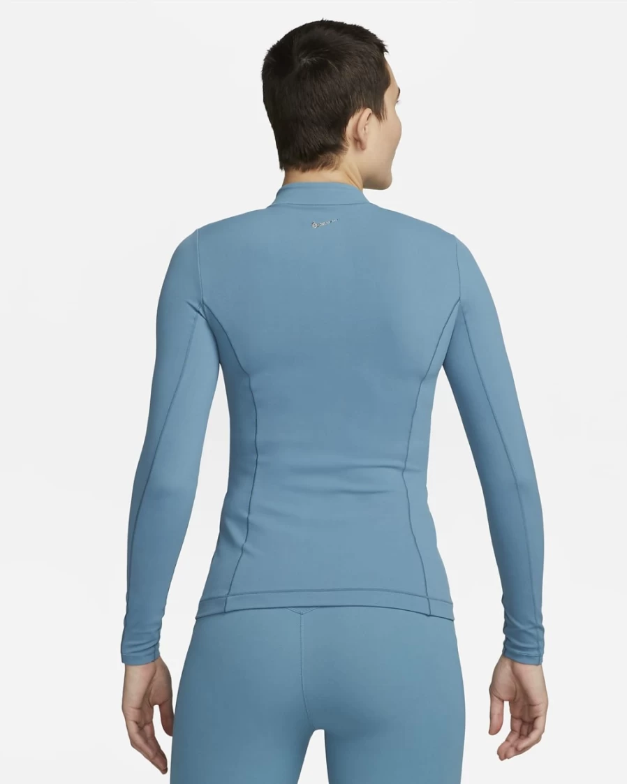 Nike Dri-FIT Luxe Women's Fitted Yoga Jacket in Noise Aqua - Lightweight Workout Top