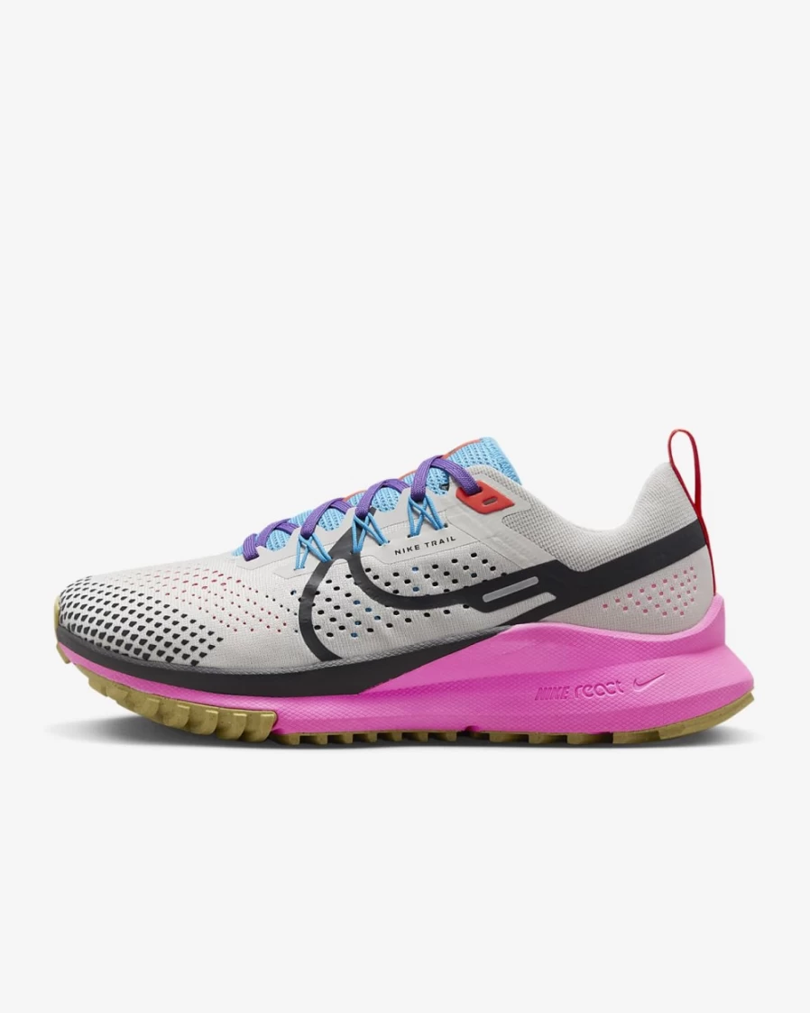 Nike Pegasus Trail 4 Women's Light Orewood Brown Trail Running Shoes Blue Lightning Pink Spell Dark Smoke Grey