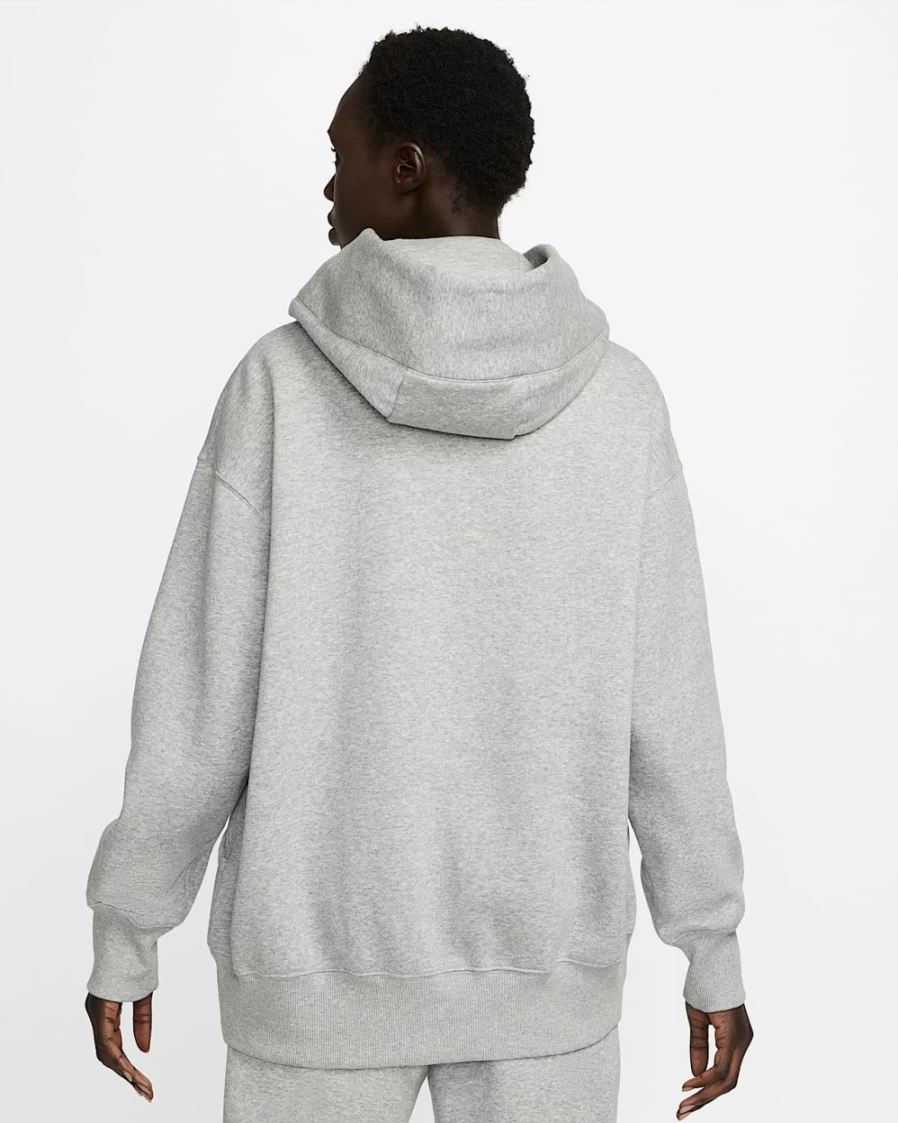 Nike Women's Dark Grey Heather Oversized Phoenix Fleece Pullover Hoodie | Sail Accents | Sportswear Collection