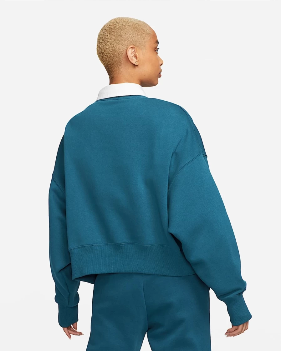Nike Valerian Blue Women's Oversized Crewneck Sweatshirt - Phoenix Fleece Comfort