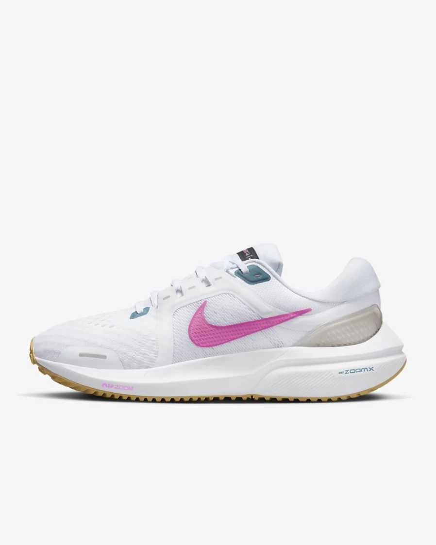 Nike Vomero 16 Women's Road Running Shoes - White/Noise Aqua/Wheat Gold/Pink Spell