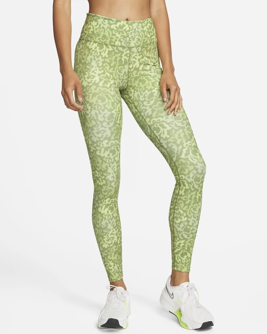 Nike One Women's Mid-Rise Training Leggings in Honeydew/Alligator