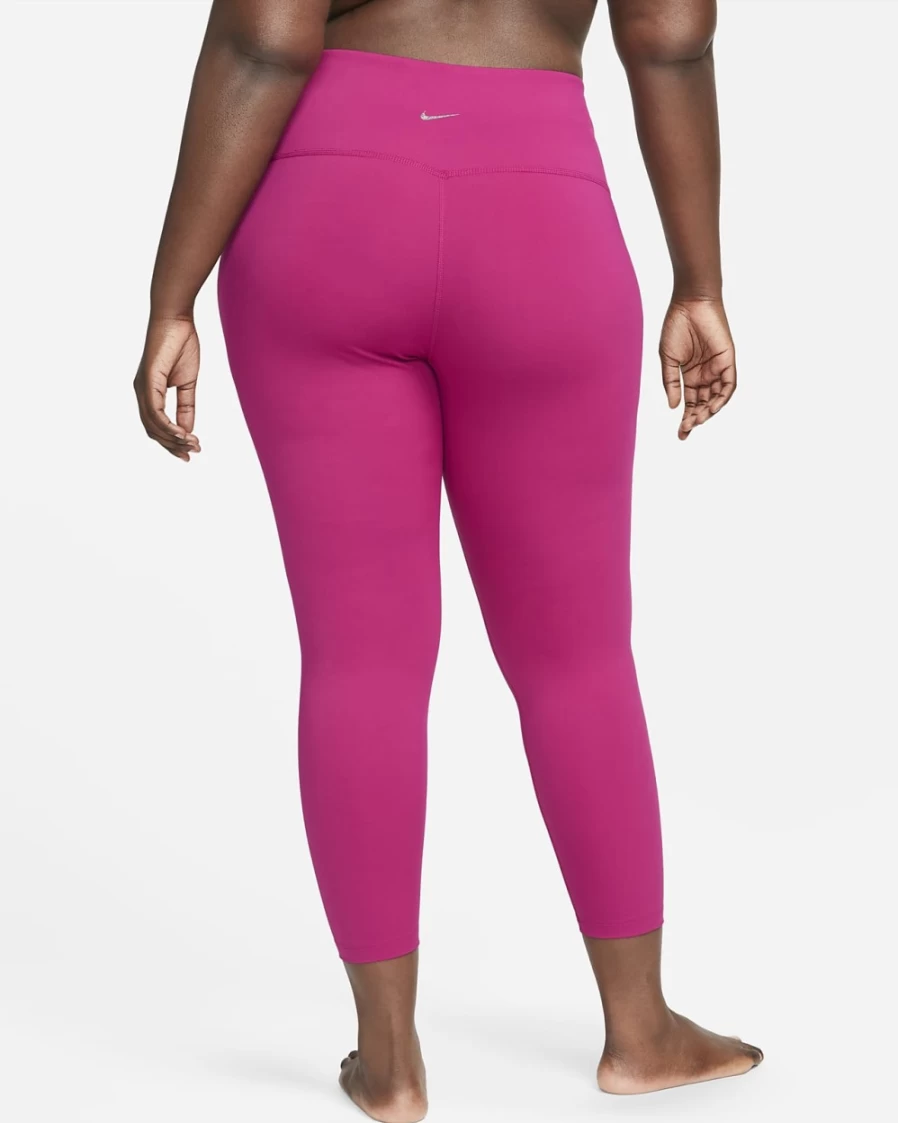 Nike Women's Plus Size High-Waisted 7/8 Yoga Leggings in Dynamic Berry/Iron Grey