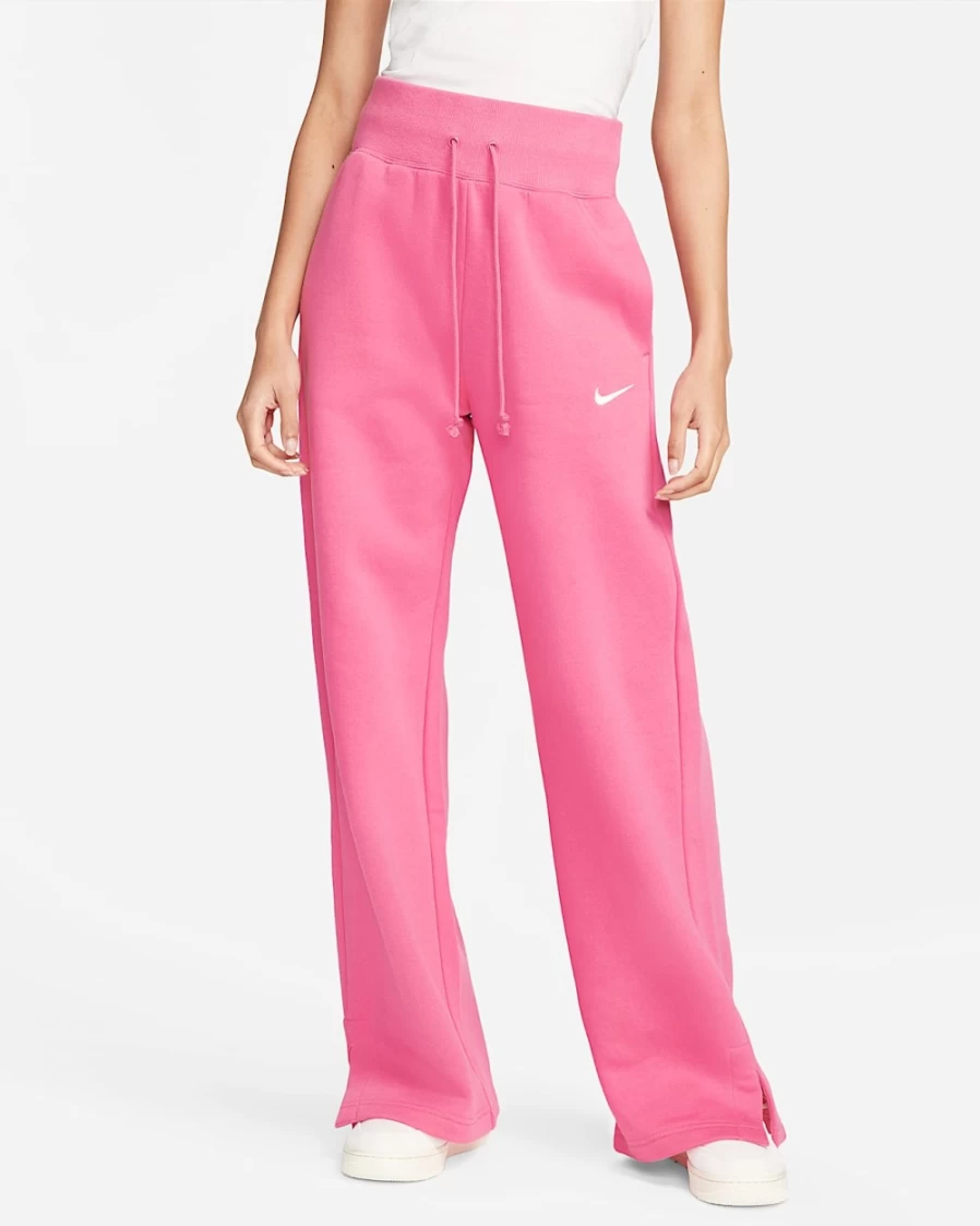 Nike Women's High-Waisted Wide-Leg Sweatpants in Pinksicle/Sail - Phoenix Fleece Sportswear