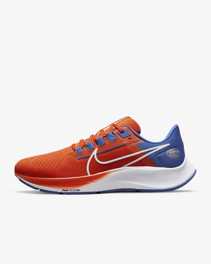 Nike Pegasus 38 Running Shoes for Men & Women - Florida Gators Team Color (University Orange/Game Royal/White)