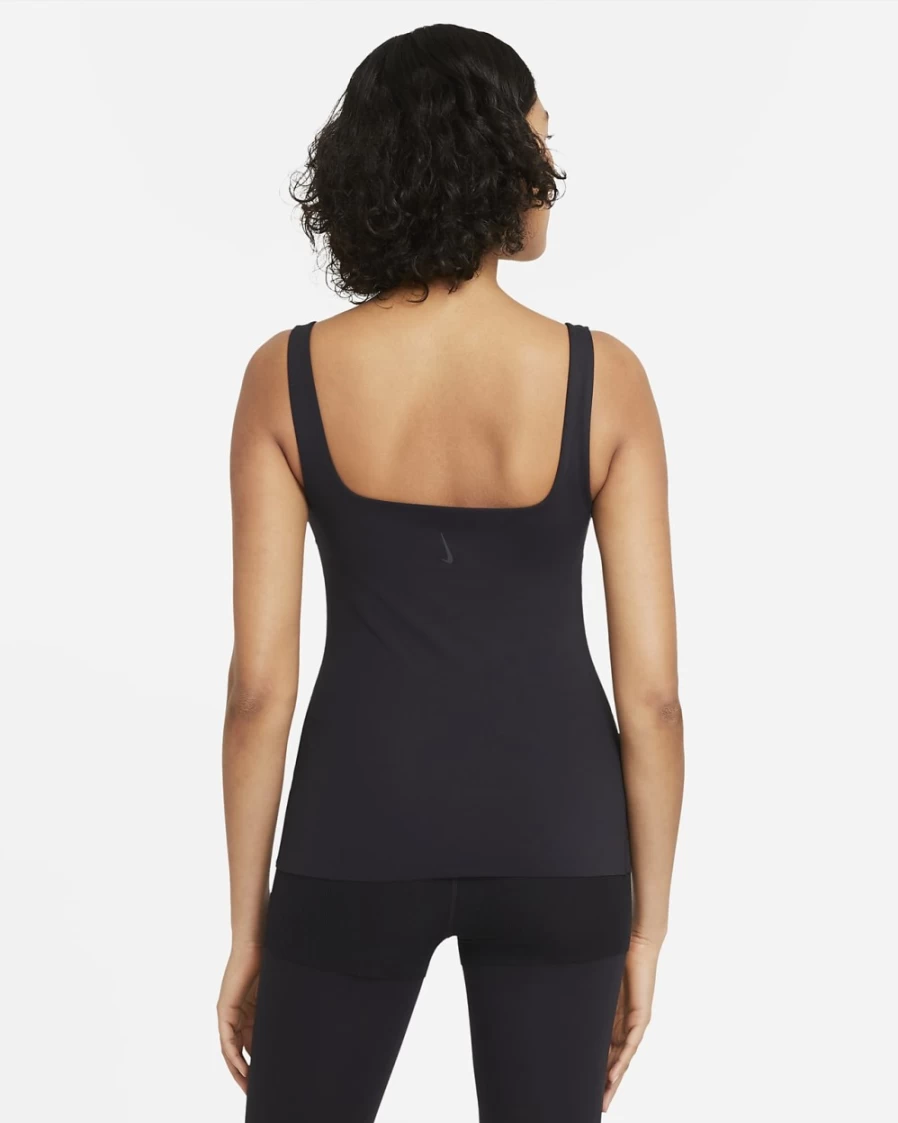 Nike Women's Yoga Luxe Shelf-Bra Tank Top - Black/Dark Smoke Grey - Workout & Fitness Apparel