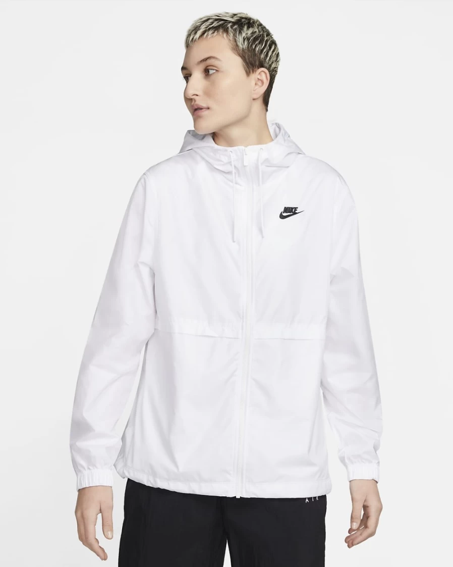 Nike Women's Essential Repel Woven Jacket - White/Black, Sportswear Outerwear