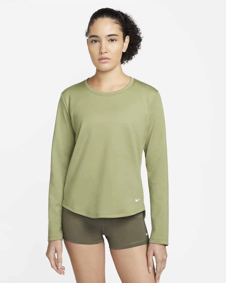 Nike Therma-FIT One Women's Long-Sleeve Top - Alligator/White - Thermal Workout Shirt for Women