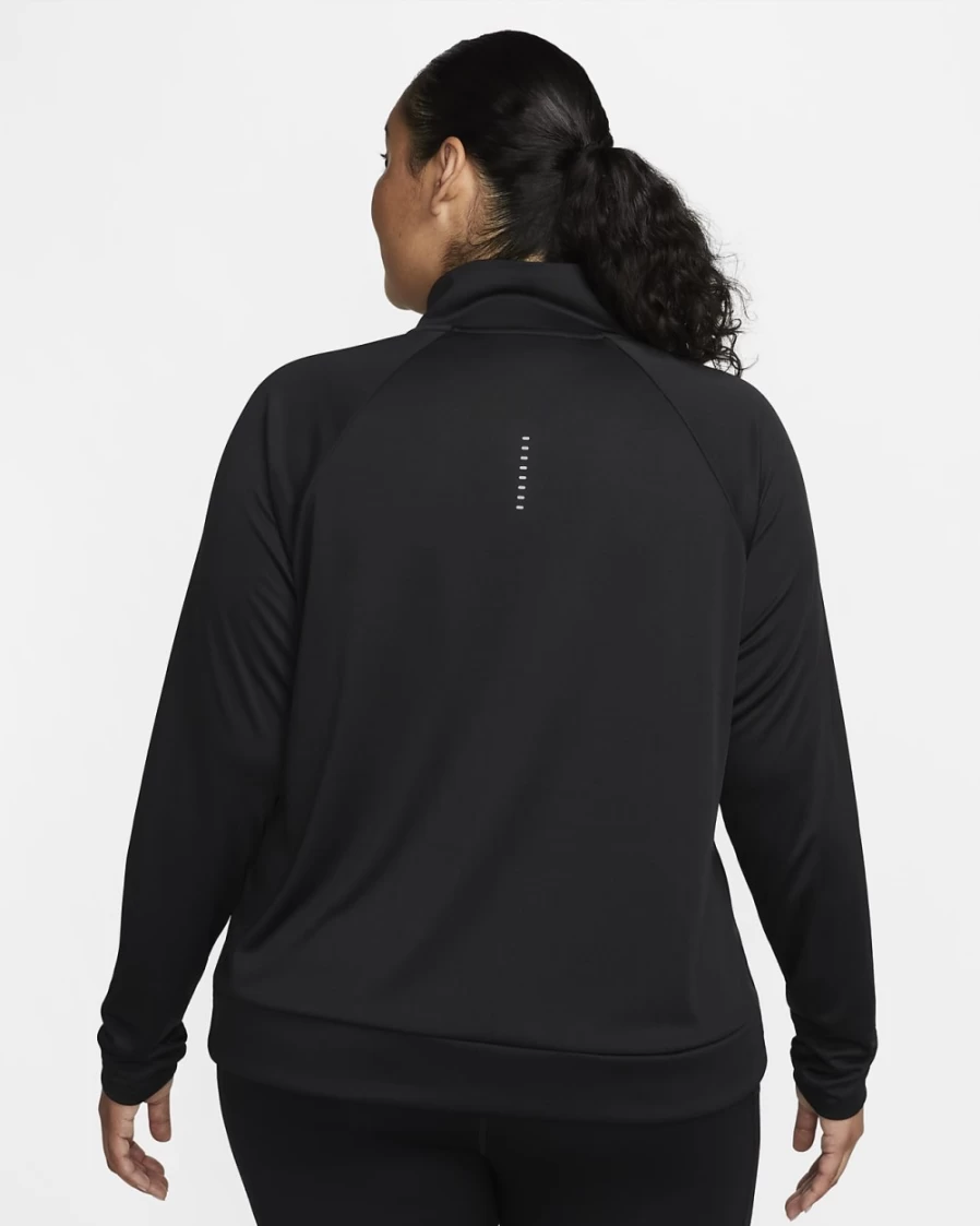 Nike Dri-FIT Swoosh Run Women's 1/4-Zip Running Midlayer Plus Size - Black, Off Noir, White