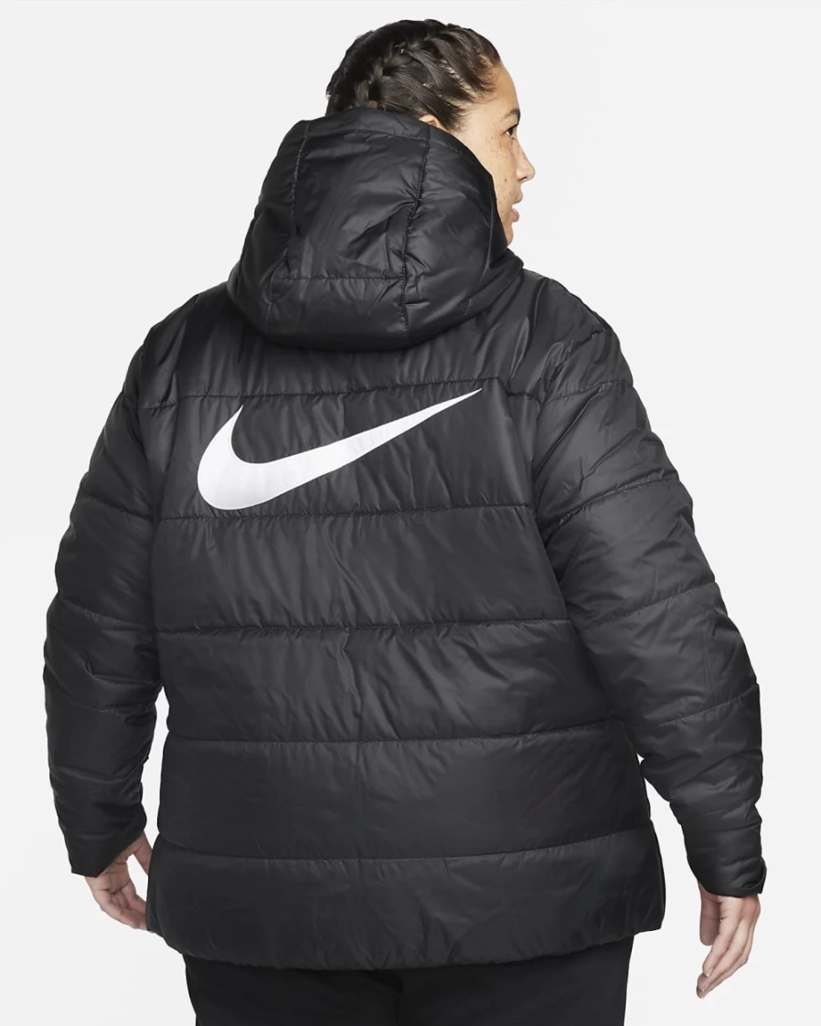 Nike Therma-FIT Repel Waterproof Women's Plus Size Jacket - Black/White | Windproof Winter Running Coat