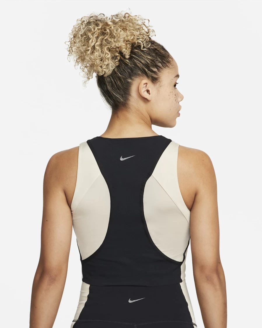 Nike Dri-FIT Luxe Women's Cropped Yoga Tank Top - Black, Sanddrift, Iron Grey