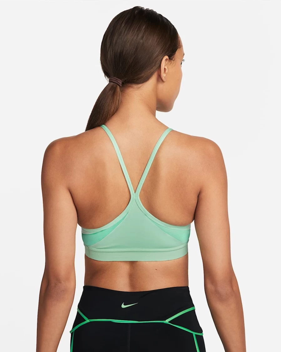 Nike Indy Women's Light-Support Padded V-Neck Sports Bra in Mint Foam & Light Menthol - Breathable Workout Top for Running & Yoga