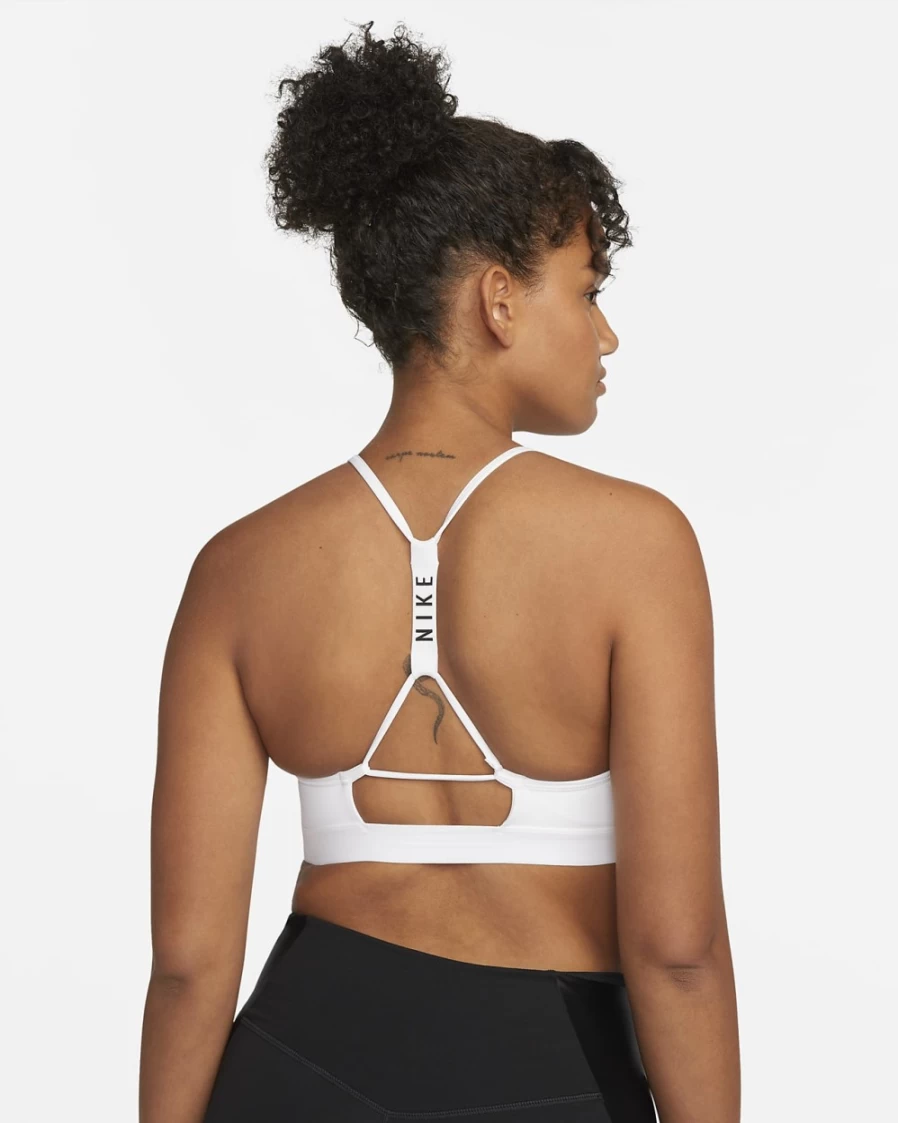 Nike Indy Strappy Women's Light-Support Padded Sports Bra - White/Black