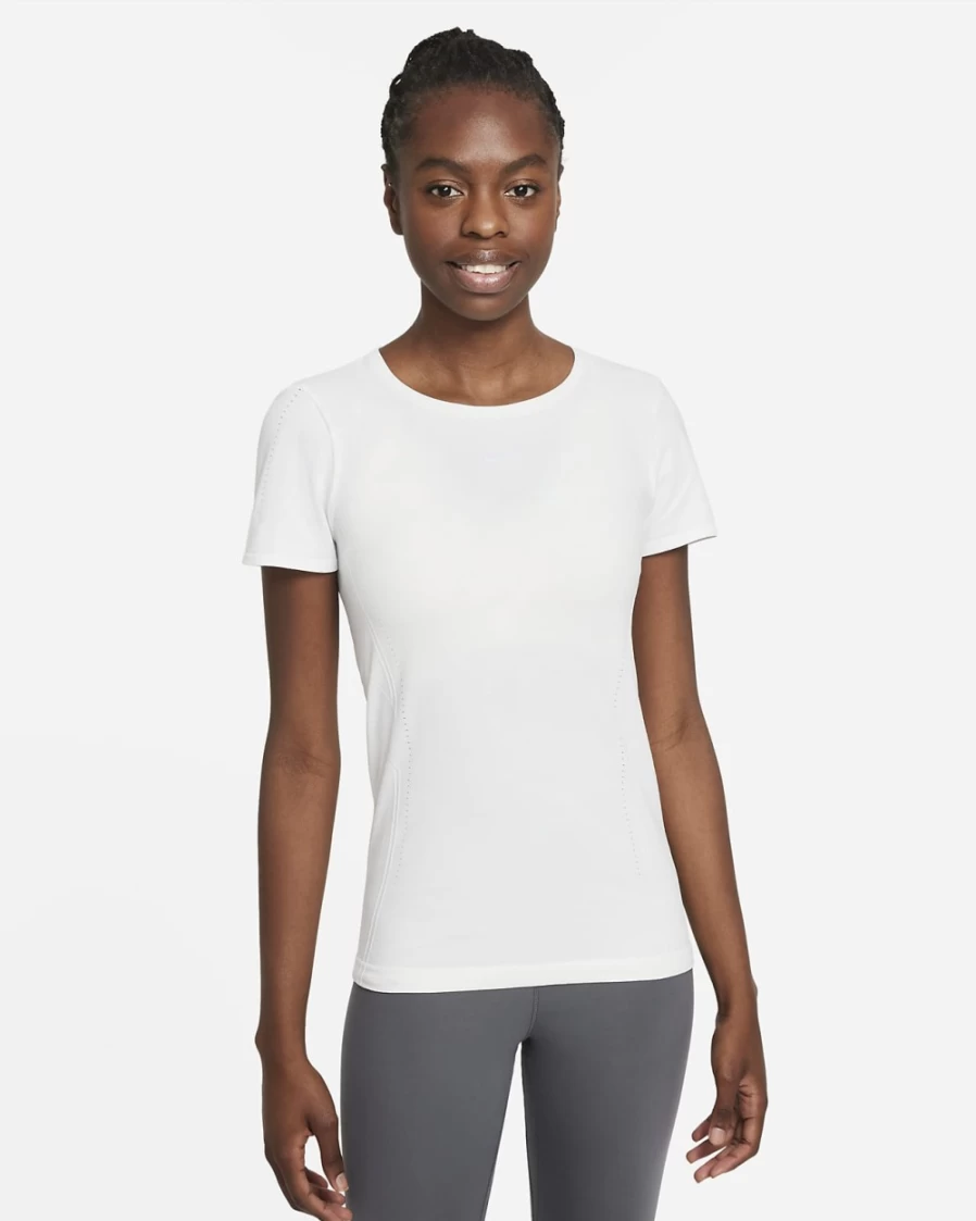 Nike Dri-FIT ADV Aura Women's White Slim-Fit Short-Sleeve Running Top