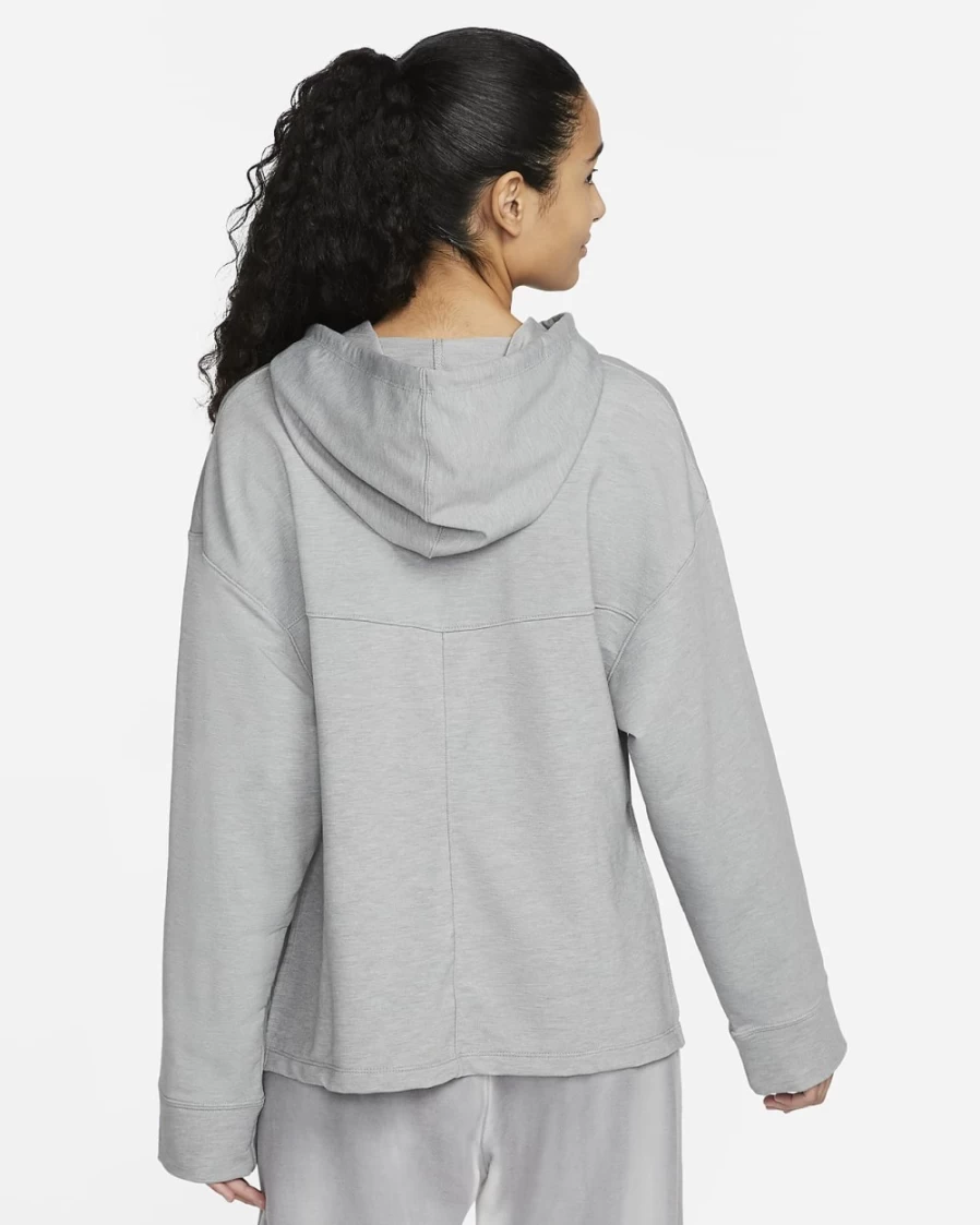 Nike Women's Dri-FIT Yoga Fleece Hoodie - Particle Grey/Heather/Iron Grey