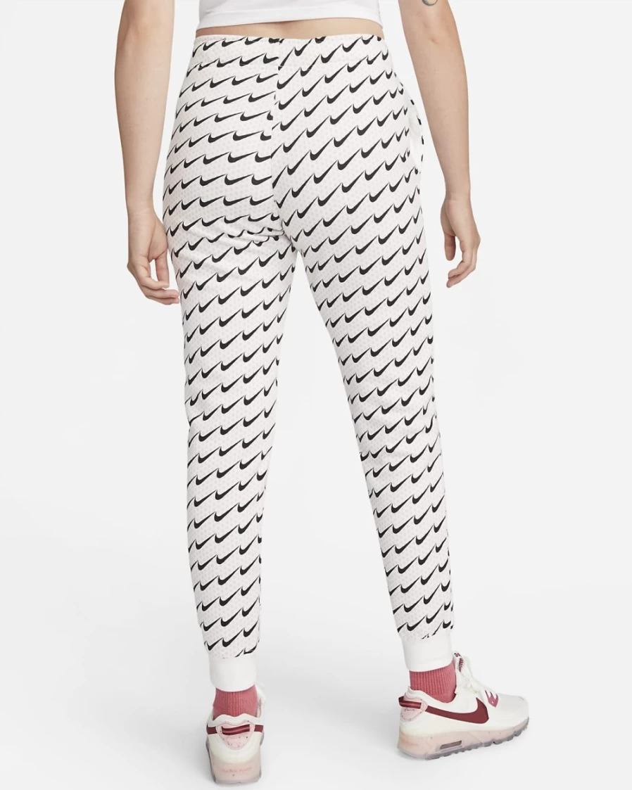 Nike Women's Club Fleece Monogram Sweatpants - Mid-Rise Fleece Joggers in Sail