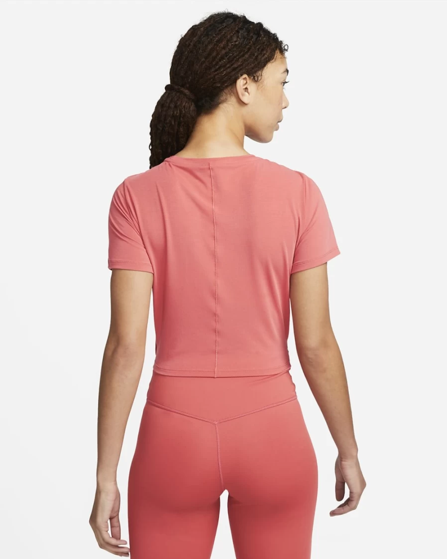 Nike Dri-FIT One Luxe Women's Cropped Short-Sleeve Top in Adobe - Moisture-Wicking Workout Shirt for Women