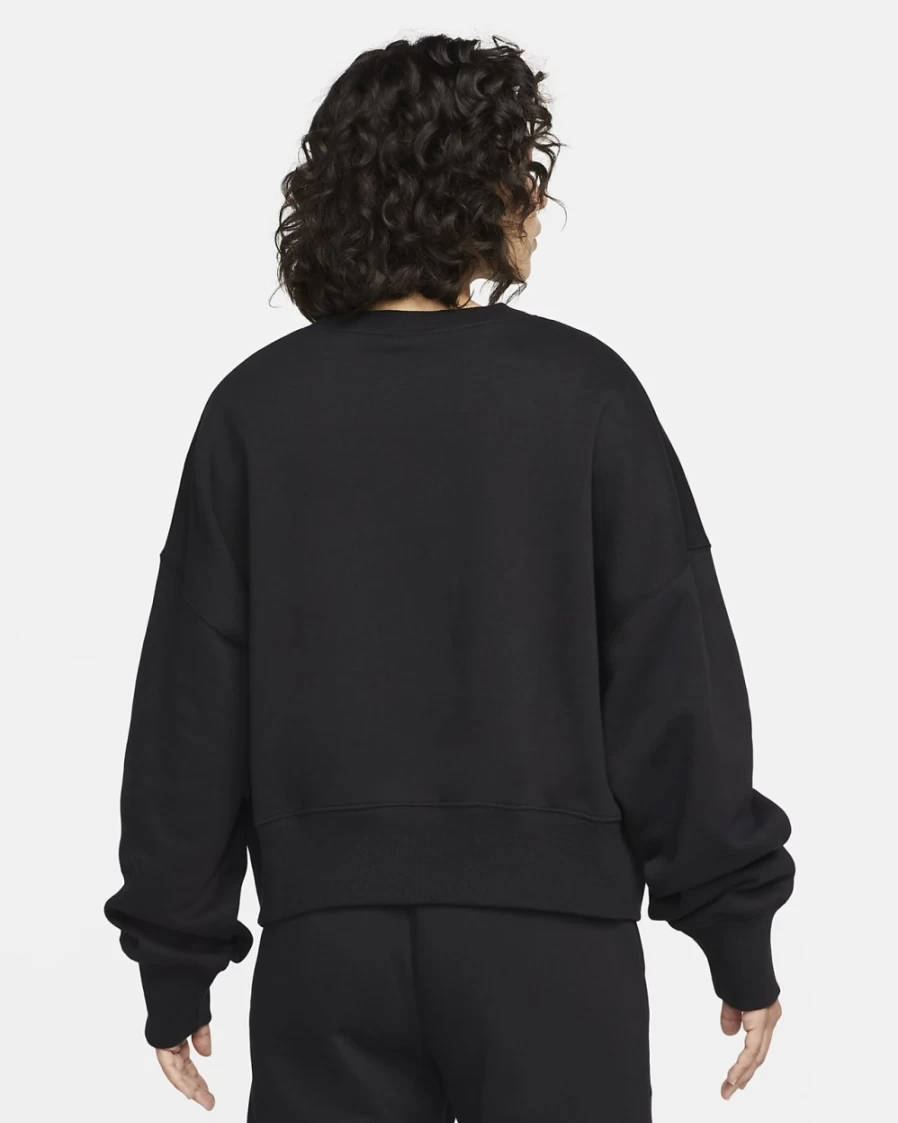 Nike Women's Black/Sail Phoenix Fleece Oversized Crewneck Sweatshirt | Sportswear