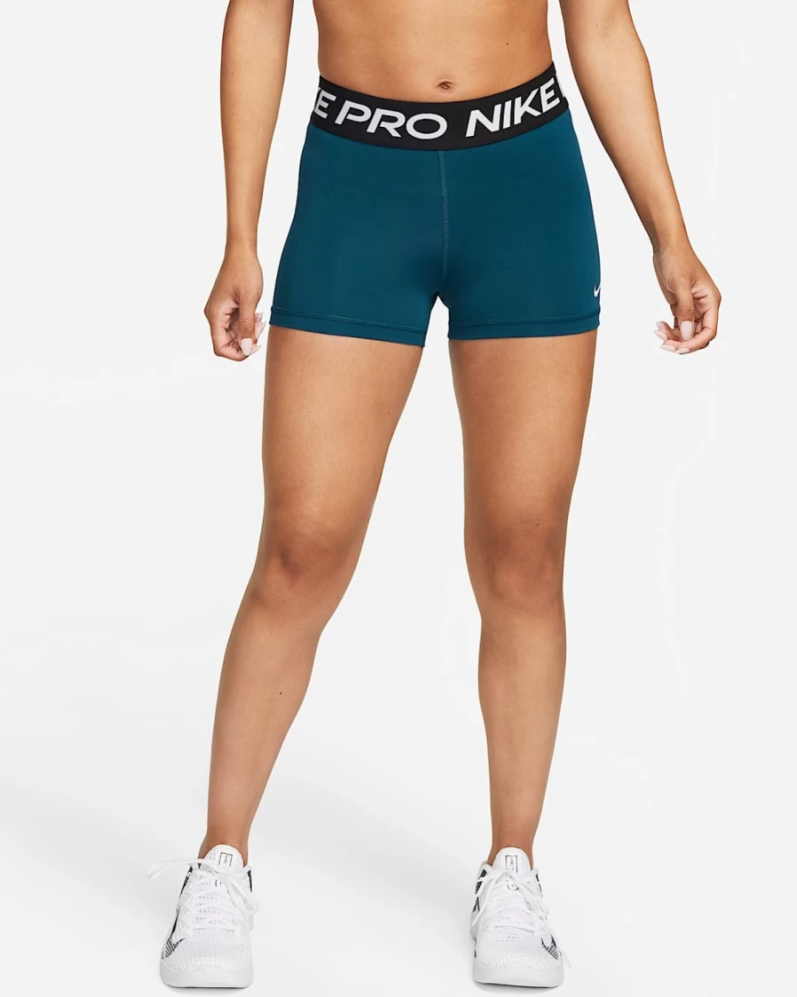 Nike Pro Women's 3" Shorts - Valerian Blue, Black & White Training Shorts for Women