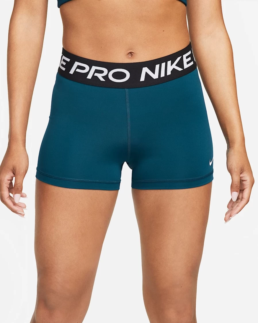 Nike Pro Women's 3" Shorts - Valerian Blue, Black & White Training Shorts for Women
