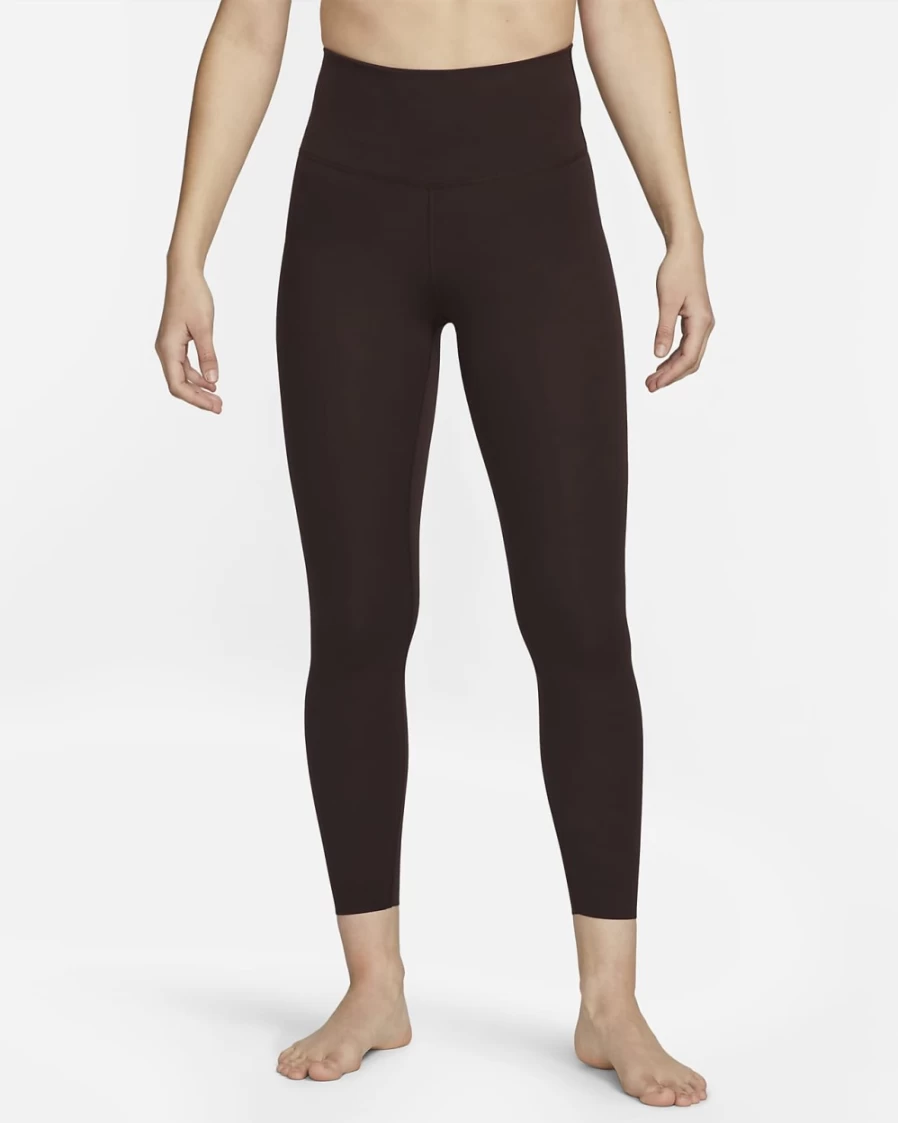Nike Women's High-Waisted Yoga Luxe 7/8 Leggings - Brown Basalt/Light Chocolate - Infinalon Fabric for Comfort & Flexibility