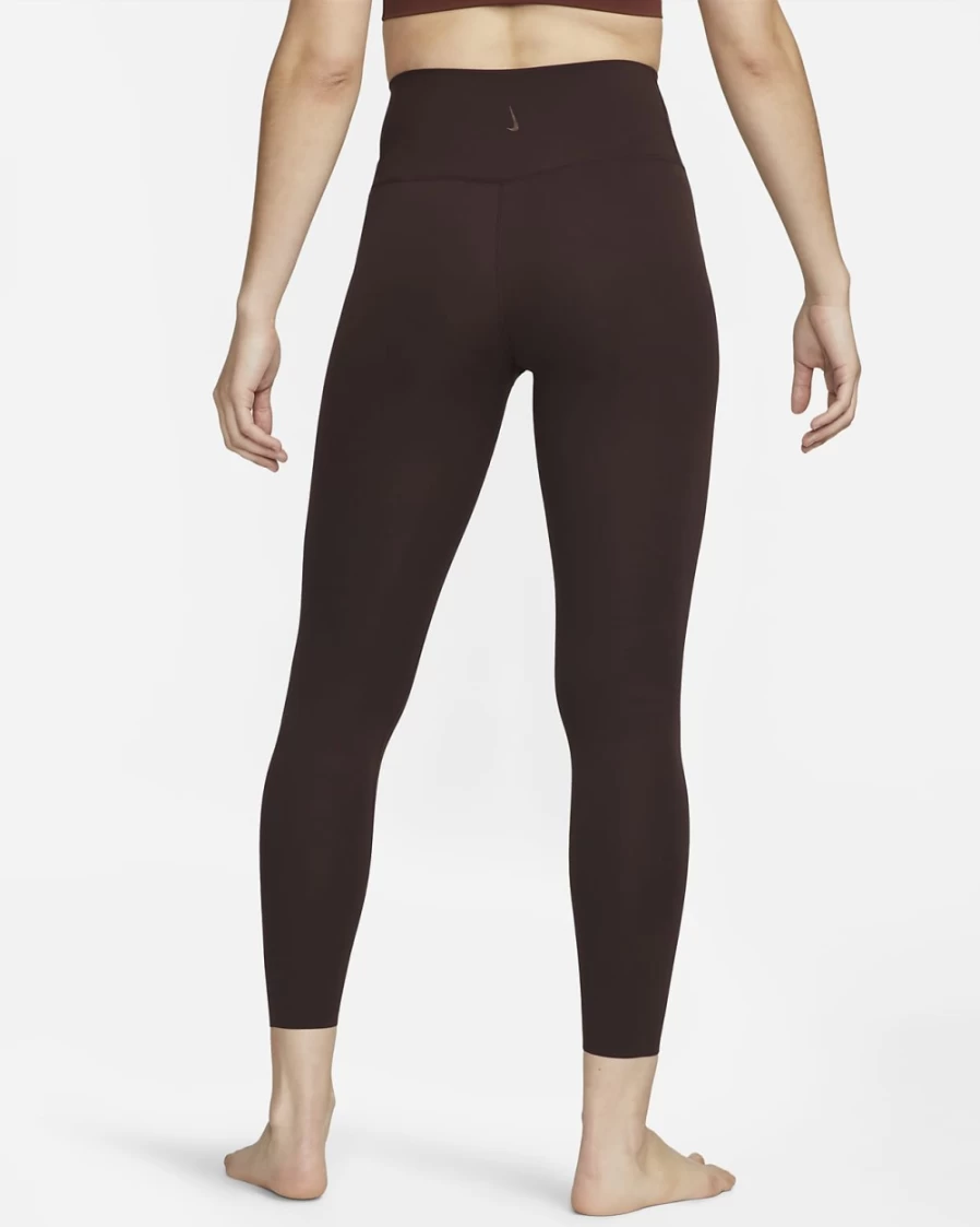 Nike Women's High-Waisted Yoga Luxe 7/8 Leggings - Brown Basalt/Light Chocolate Infinalon Workout Pants