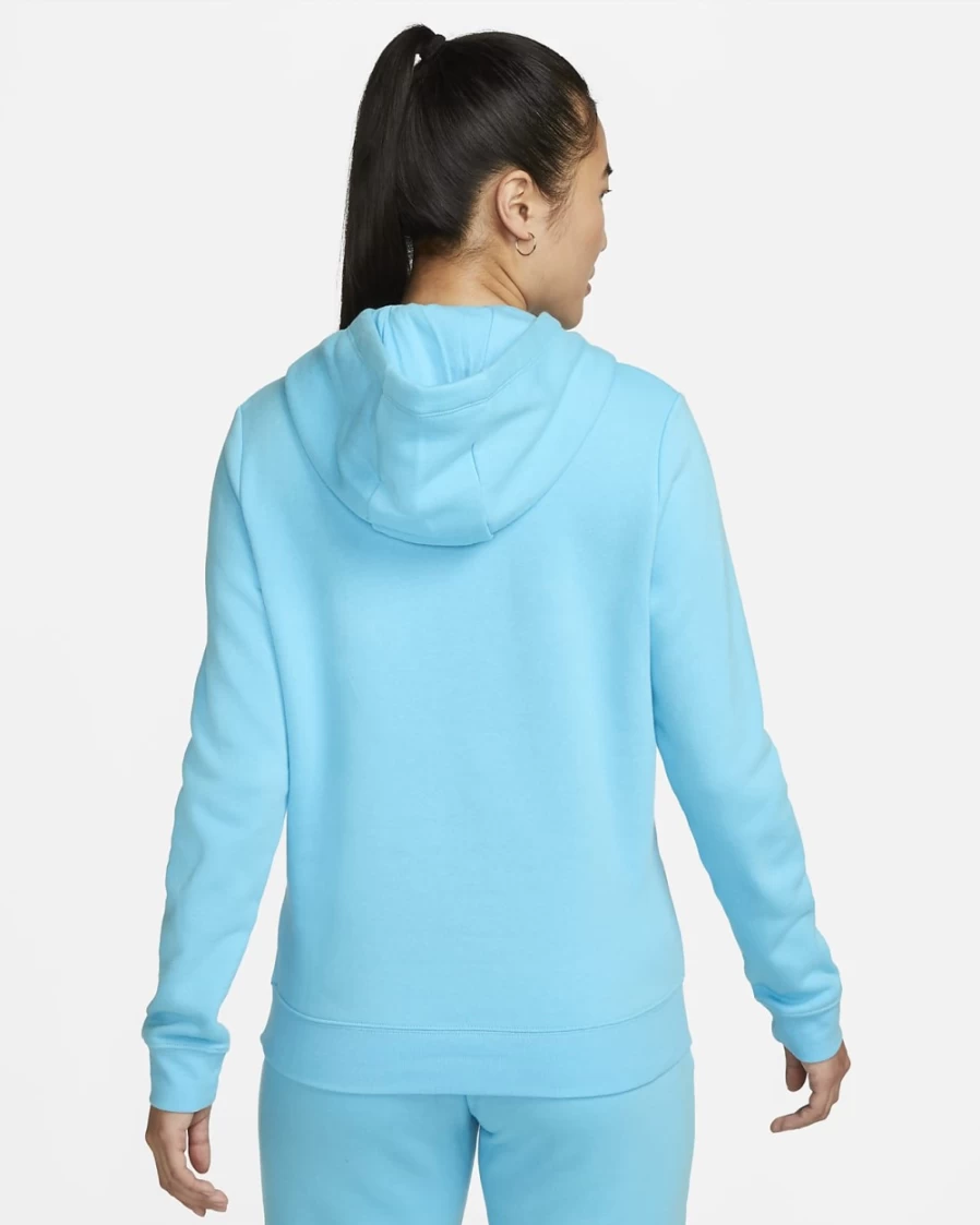 Nike Women's Baltic Blue & White Club Fleece Pullover Hoodie - Sportswear Comfort