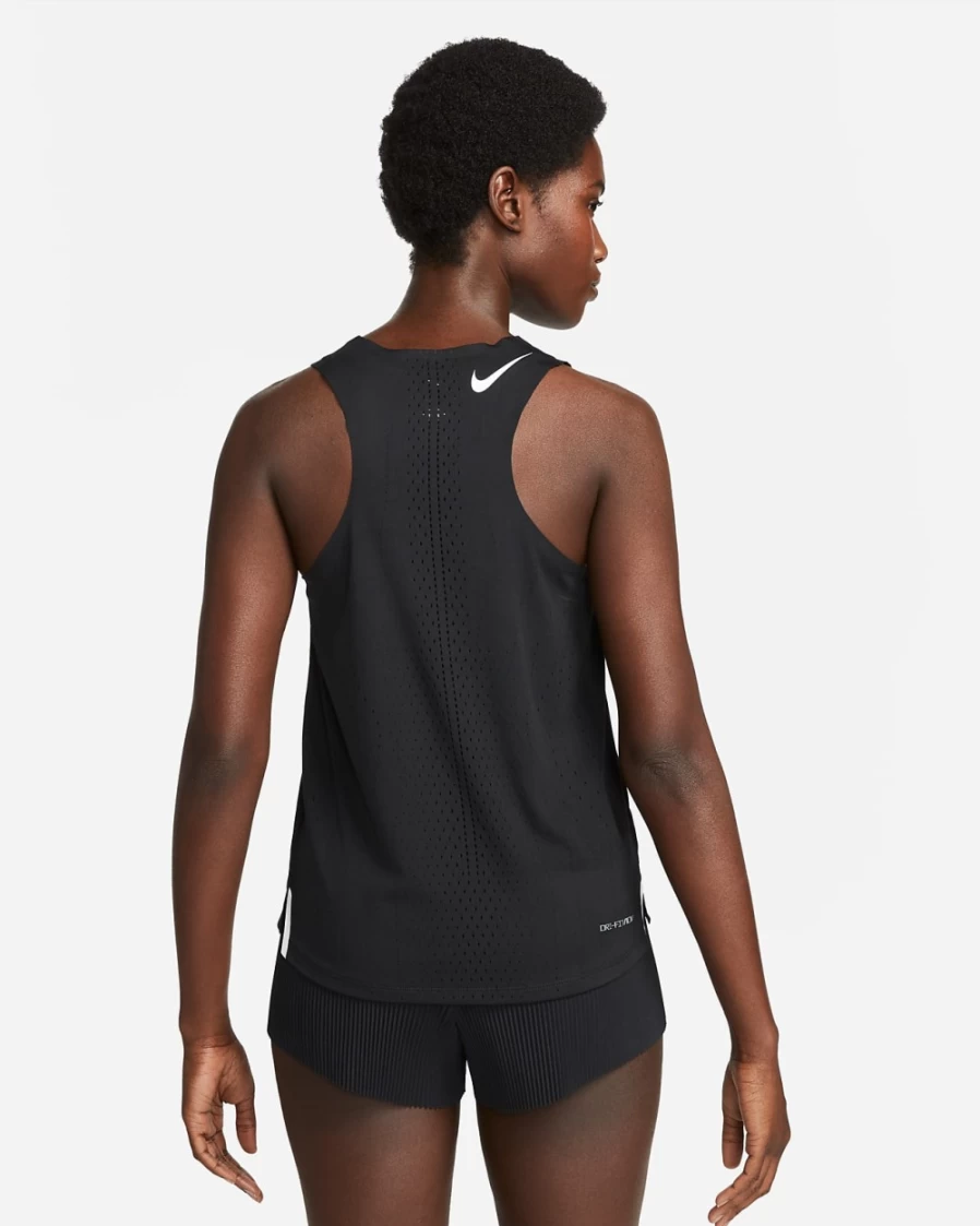 Nike Dri-FIT ADV AeroSwift Women's Running Singlet - Black/White - Breathable Performance Top for Racing