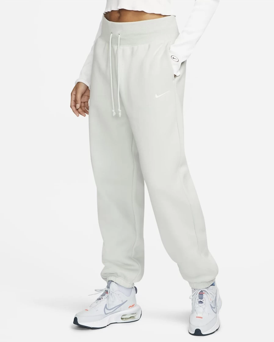 Nike Women's Light Silver High-Waisted Oversized Fleece Sweatpants - Phoenix Sportswear Collection