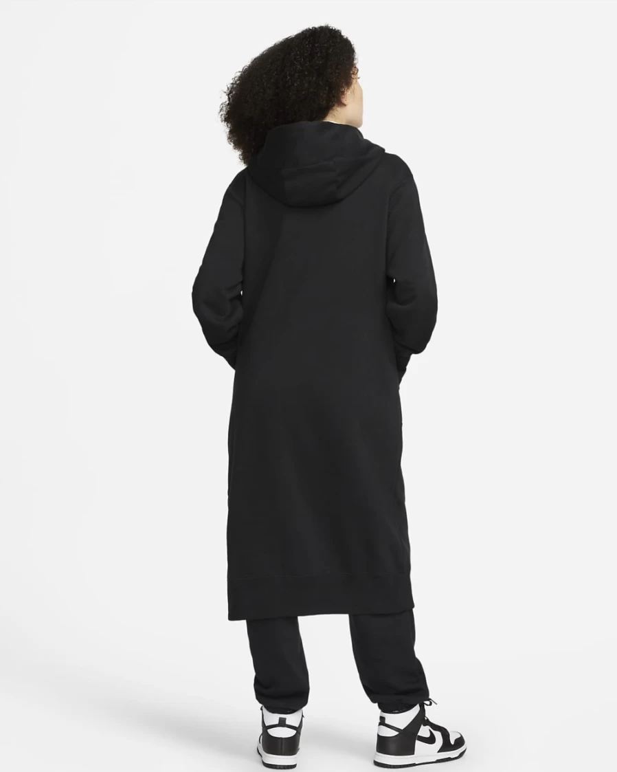 Nike Women's Black/Sail Oversized Phoenix Fleece Full-Zip Hoodie - Sportswear Long Sweatshirt