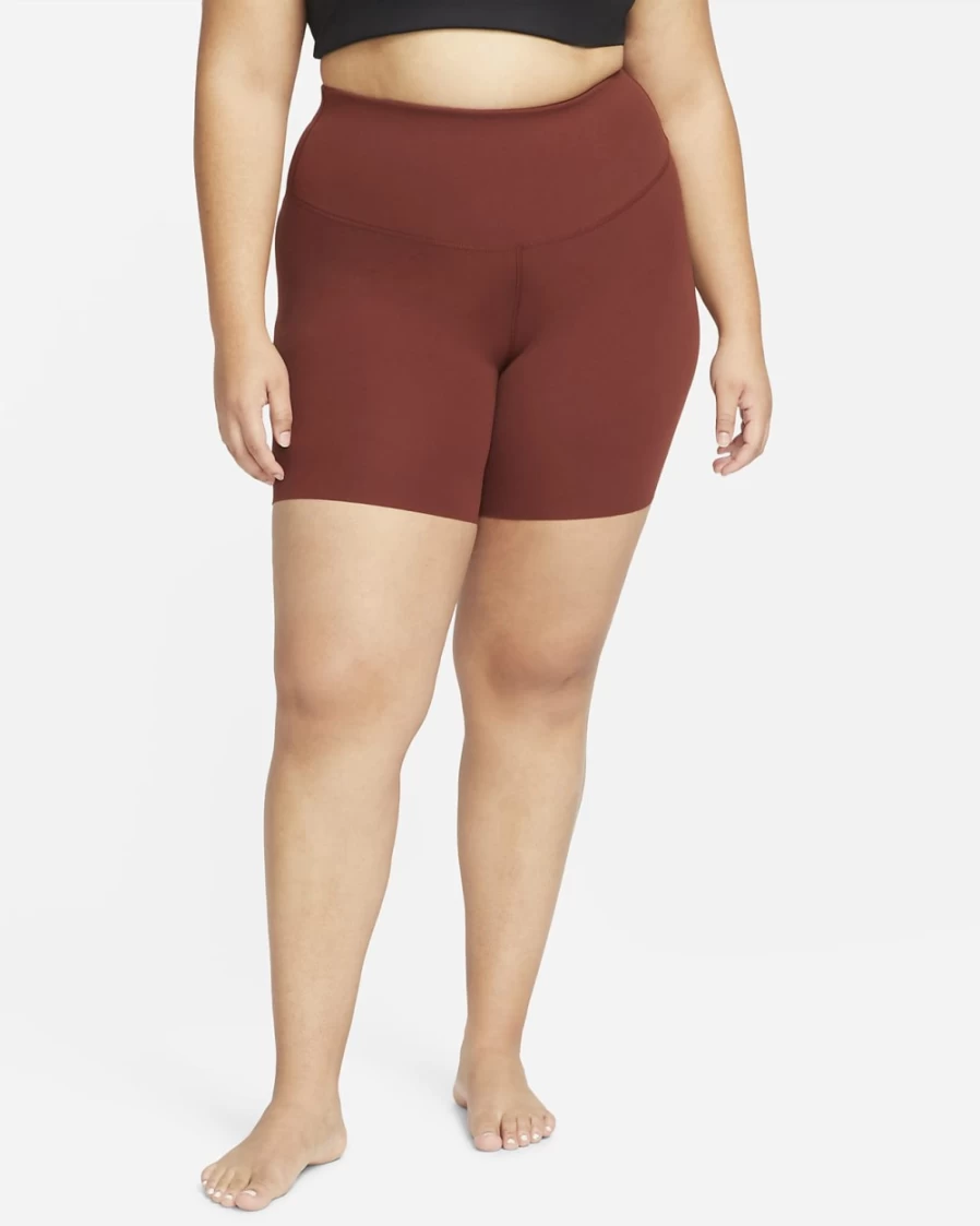 Nike Yoga Luxe Women's Plus Size Shorts in Oxen Brown & Iron Grey
