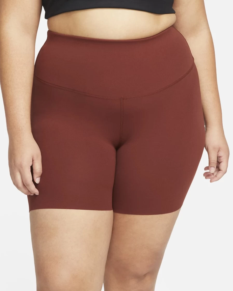 Nike Yoga Luxe Women's Plus Size Shorts in Oxen Brown & Iron Grey