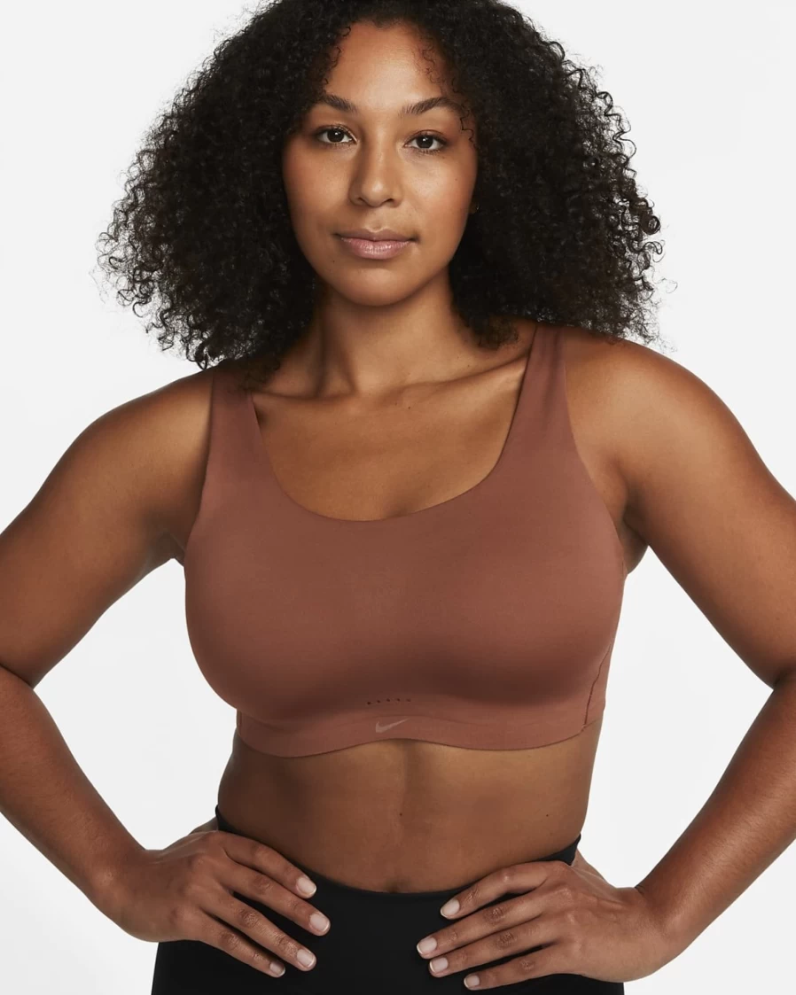 Nike Women's Alate Light-Support Padded Sports Bra - Red Bark/White
