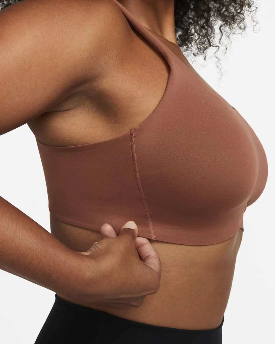 Nike Women's Alate Light-Support Padded Sports Bra - Red Bark/White