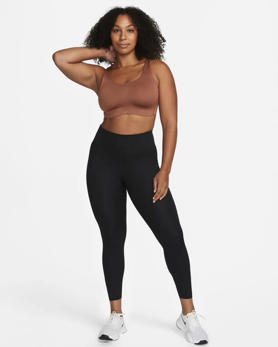 Nike Women's Alate Light-Support Padded Sports Bra - Red Bark/White