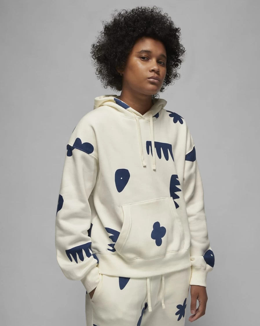 Nike Jordan Artist Series by Mia Lee Women's Fleece Hoodie - Sail/French Blue