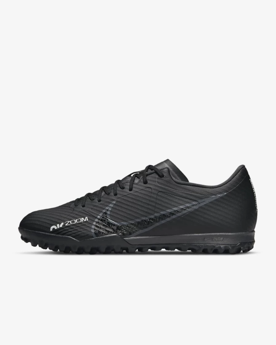 Nike Zoom Mercurial Vapor 15 Academy TF Turf Soccer Shoes for Men & Women - Black/Summit White/Volt/Dark Smoke Grey