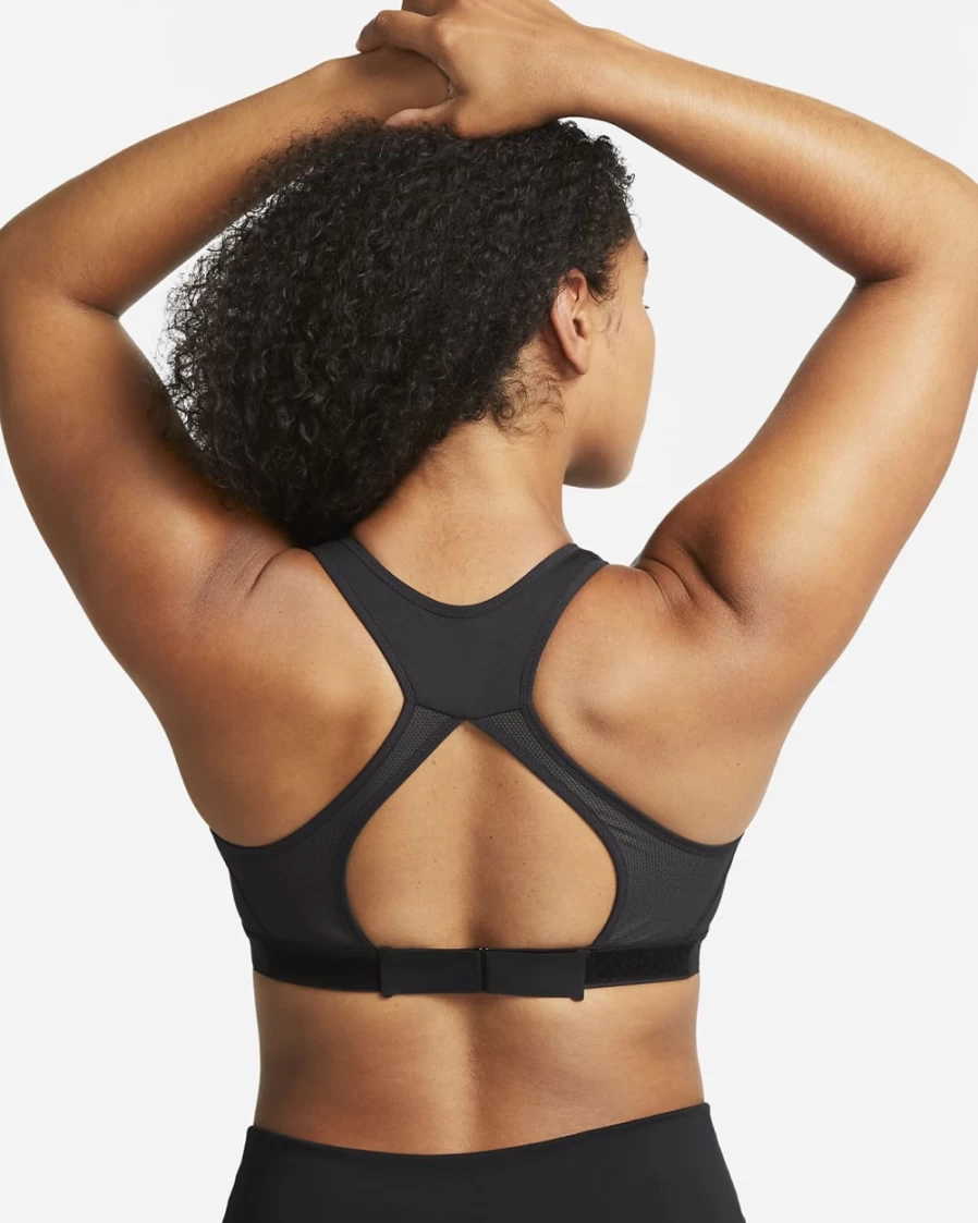 Nike Swoosh Women's Adjustable High-Support Sports Bra - Black, Dark Smoke Grey, White