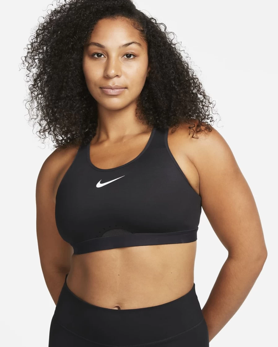 Nike Swoosh Women's Adjustable High-Support Sports Bra - Black, Dark Smoke Grey, White
