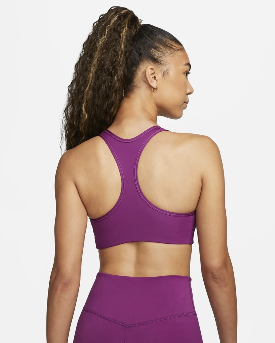 Nike Viotech/White Women's Medium-Support Swoosh 1-Piece Padded Sports Bra
