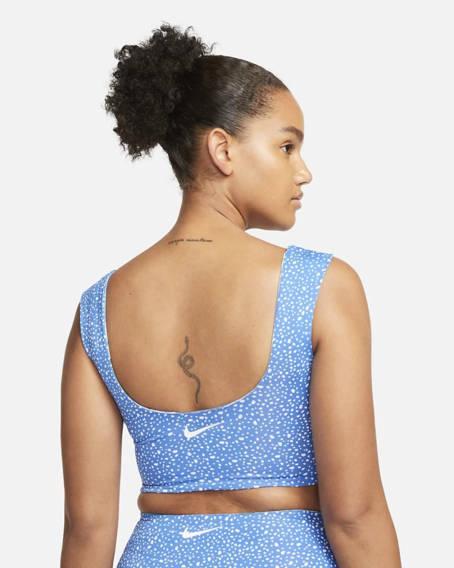 Nike Women's Reversible Crop Top - Pacific Blue Athletic Training Shirt