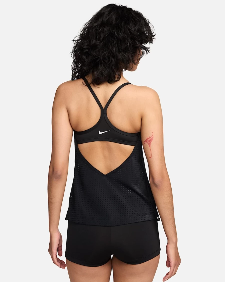 Nike Women's Black Layered Tankini Top - Essential Swimwear for Women